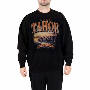State of Mine Lake Tahoe California Nevada Black Crewneck Sweatshirt Unisex NWT